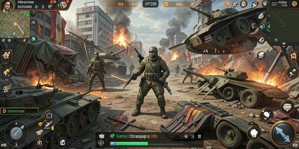Tampilan gameplay mendebarkan dari API288 dalam aksi pertempuran strategis.