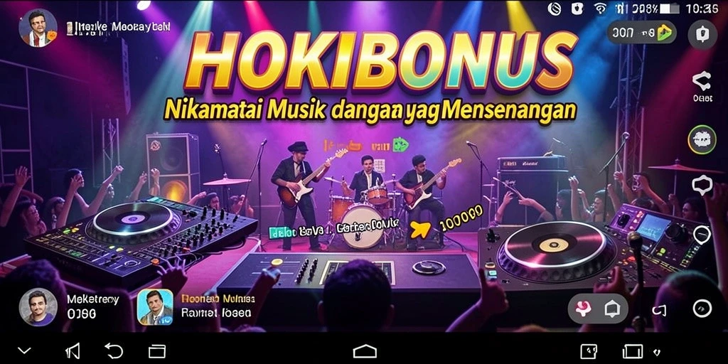Tampilan HOKIBONUS menunjukkan pengalaman mendengarkan musik yang menarik.