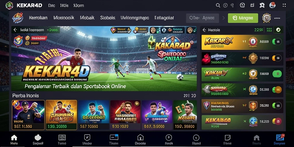 Tampilan utama KEKAR4D dengan fitur taruhan yang menarik.