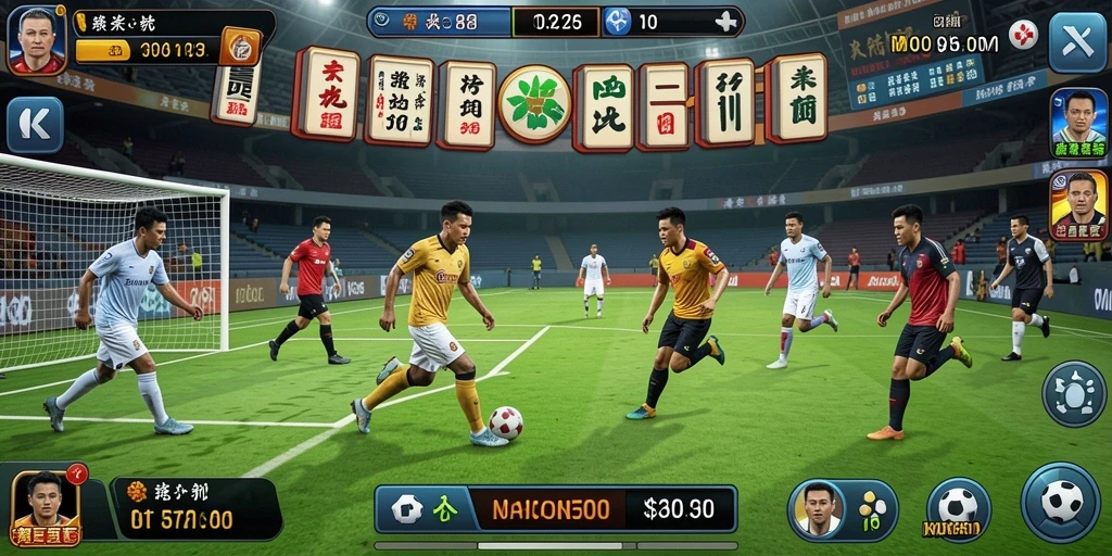Screenshot gameplay MAHJONG500 yang menunjukkan aksi seru di lapangan.